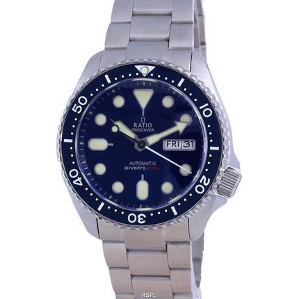 Ratio FreeDiver Blue Dial Sapphire Crystal Stainless Steel Automatic RTA102 200M Men's Watch