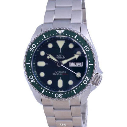 Ratio FreeDiver Green Dial Sapphire Crystal Stainless Steel Automatic RTA105 200M Men's Watch