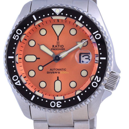 Ratio FreeDiver Orange Dial Sapphire Crystal Stainless Steel Automatic RTB214 200M Men's Watch