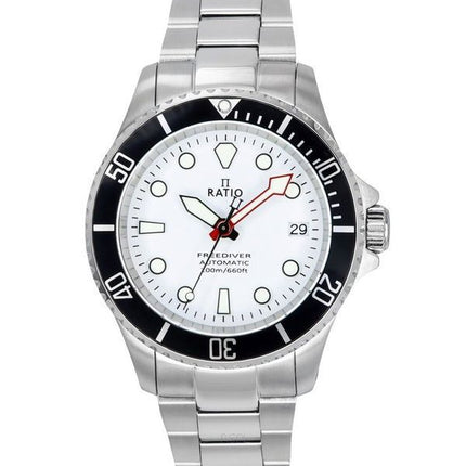 Ratio FreeDiver Sapphire Stainless Steel White Dial Automatic RTF047 200M Mens Watch