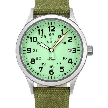 Ratio Quest Men's Field Watch Sapphire Canvas Strap Quartz RTQ021 100M Lewis And Clark Edition