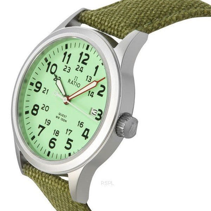 Ratio Quest Men's Field Watch Sapphire Canvas Strap Quartz RTQ021 100M Lewis And Clark Edition