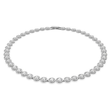 Swarovski Una Angelic Clear Crystals And Rhodium Plated Tennis Necklace 5117703 For Women