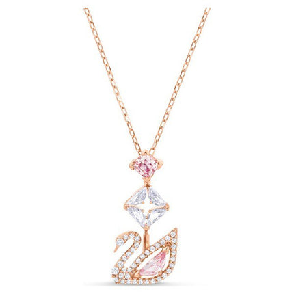 Swarovski Swan Rose Gold Tone Plated And Zirconia Pendant 5473024 For Women