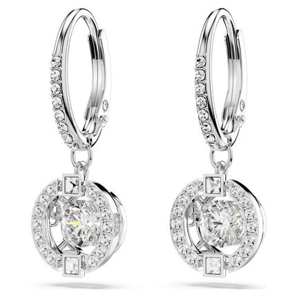 Swarovski Una Rhodium Plated And Zirconia Drop Earrings 5504652 For Women