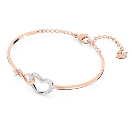 Swarovski Hyperbola Infinity And Heart Mixed Metal Finish And Zirconia Bangle 5518869 For Women