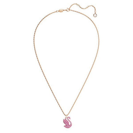 Swarovski Dazzling Swan Pink Crystals And Rose Gold Tone Plated Pendant 5647552 For Women