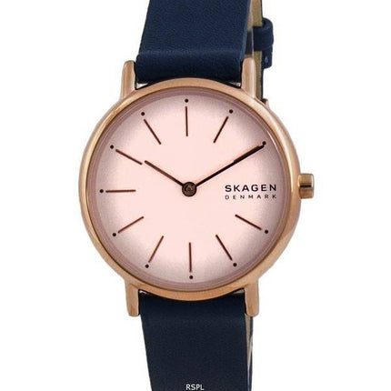 Skagen Signatur White Dial Blue Leather Strap Quartz SKW2838 Women's Watch