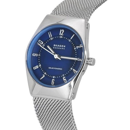 Skagen Grenen Lille Solar Powered Stainless Steel Mesh Bracelet Blue Dial SKW3080 Women's Watch