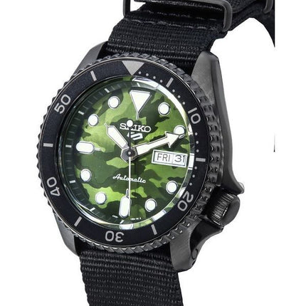 Seiko 5 Sports SKX Street Style Nylon Strap Camouflage Dial Automatic  SRPJ37K1 100M Mens Watch