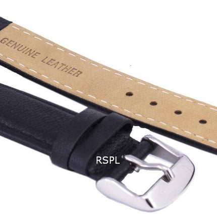 Black Ratio Brand Leather Watch Strap 18mm