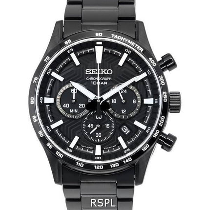 Seiko Urban Sports Chronograph Black Dial Quartz SSB415 SSB415P1 SSB415P 100M Men's Watch