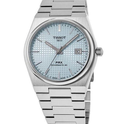 Tissot PRX T-Classic Powermatic 80 Ice Blue Dial Automatic T137.407.11.351.00 100M Mens Watch