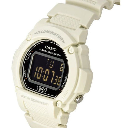 Casio Standard Illuminator Digital White Resin Strap Quartz W-219HC-8B Mens Watch