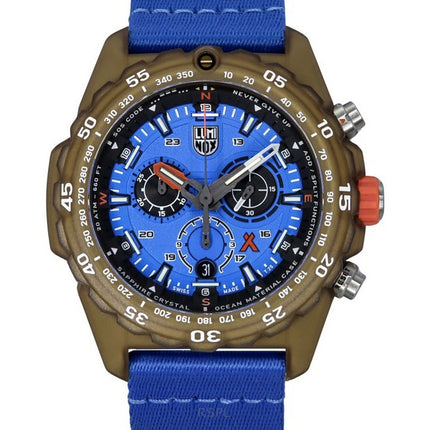 Luminox Bear Grylls Survival Master ECO Tide Chronograph Blue Dial Quartz Divers XB.3743.ECO 200M Mens Watch