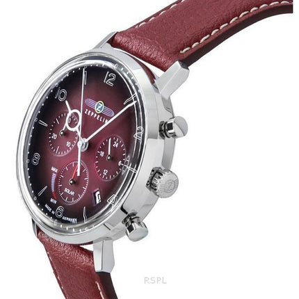 Zeppelin LZ129 Hindenburg Chronograph Vegan Leather Strap Red Dial Solar 80862N Men's Watch