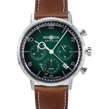 Zeppelin LZ129 Hindenburg Chronograph Dark Green Biogranulate Dial Solar 80864_N Men's Watch