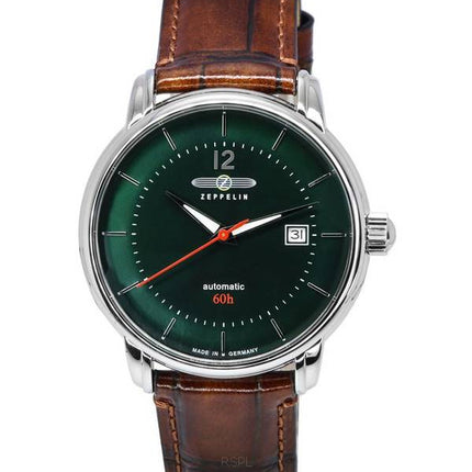 Zeppelin LZ 120 Bodensee Leather Strap Dark Green Dial Automatic 81604 Men's Watch