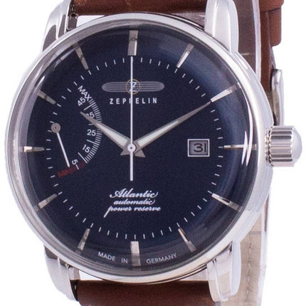 Zeppelin Atlantik Blue Dial Leather Strap Automatic 8462-3 84623 Men's Watch