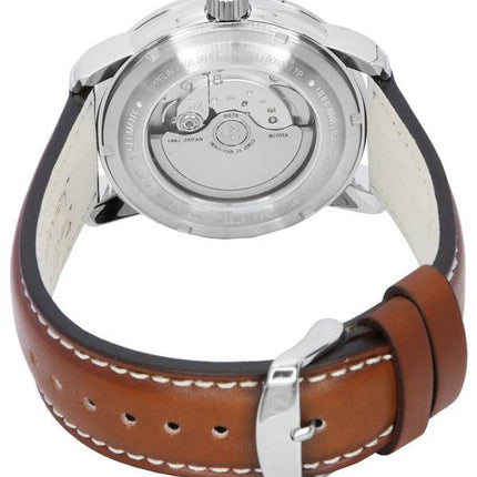 Zeppelin 100 Jahre GMT Leather Strap Silver Dial Automatic 86661 Men's Watch