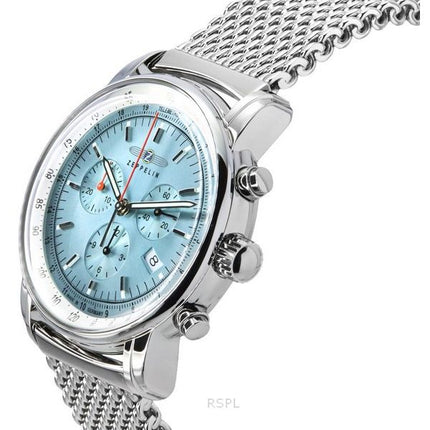 Zeppelin LZ14 Marine Chronograph Stainless Steel Ice Blue Dial Quartz 8886M3 Men's Watch