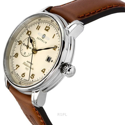 Zeppelin Mediterranean Leather Strap Beige Dial Automatic 96685 Mens Watch