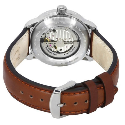 Zeppelin Mediterranean Leather Strap Beige Dial Automatic 96685 Mens Watch