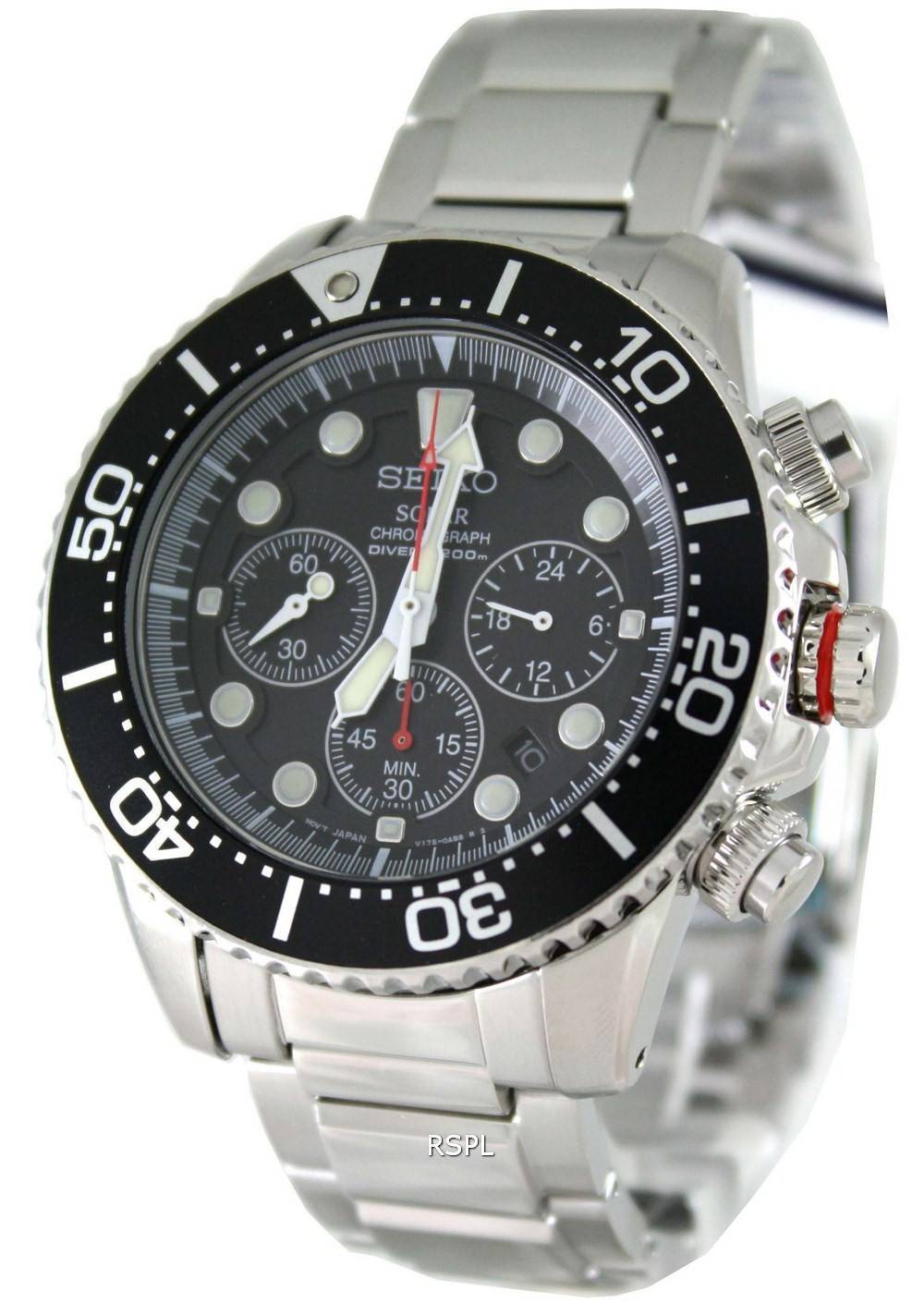 Seiko Solar Chronograph Divers SSC015P1 Mens Watch - CityWatches.co.nz