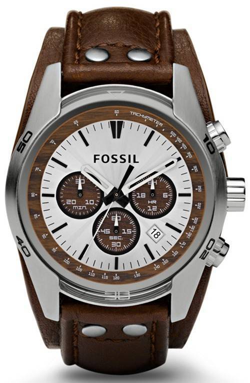 Fossil Cuff Chronograph Tan Leather CH2565 Mens Watch - CityWatches.co.nz