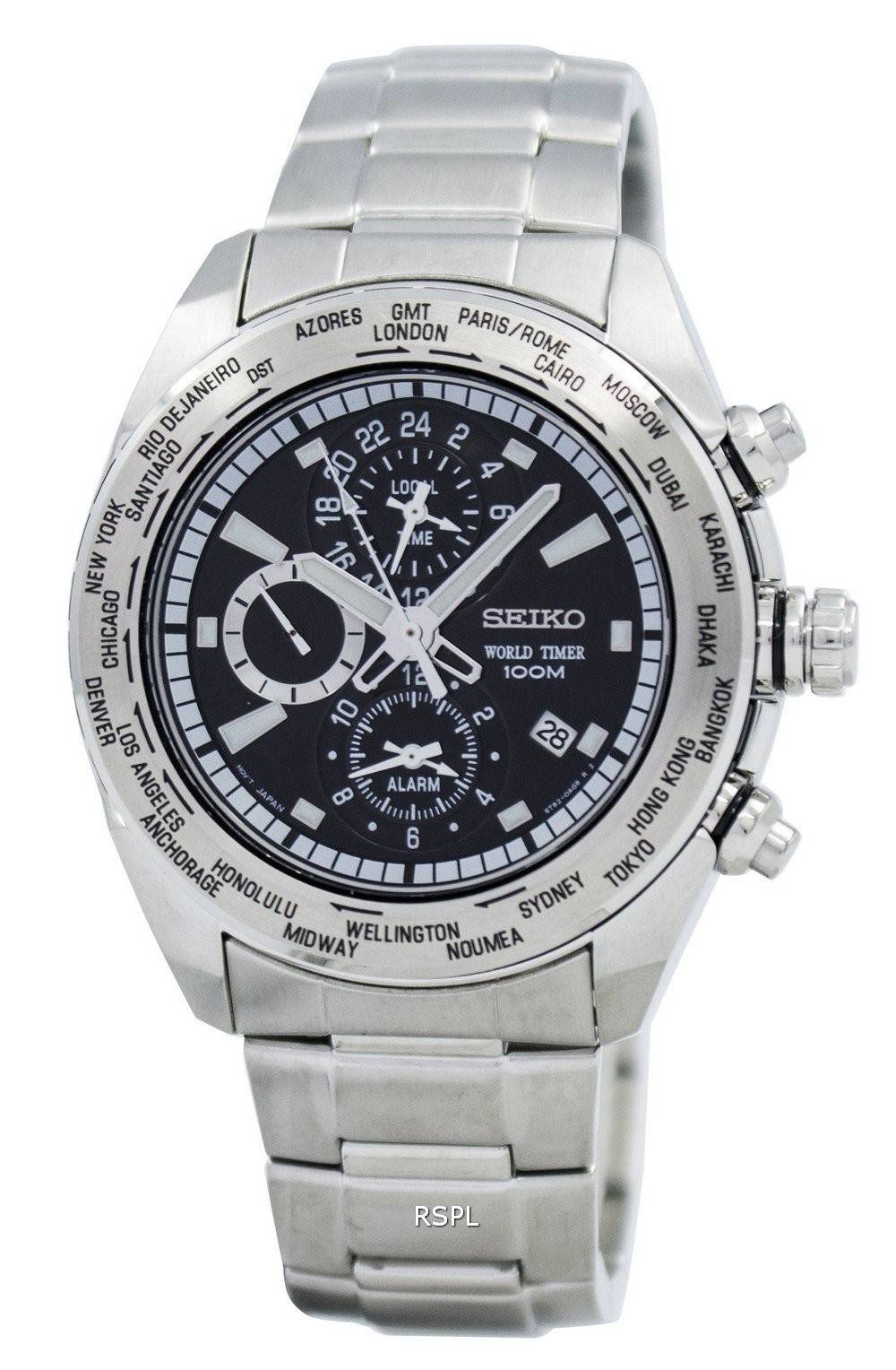 Seiko Alarm World Timer SPL031 SPL031P1 SPL031P Men's Watch -  