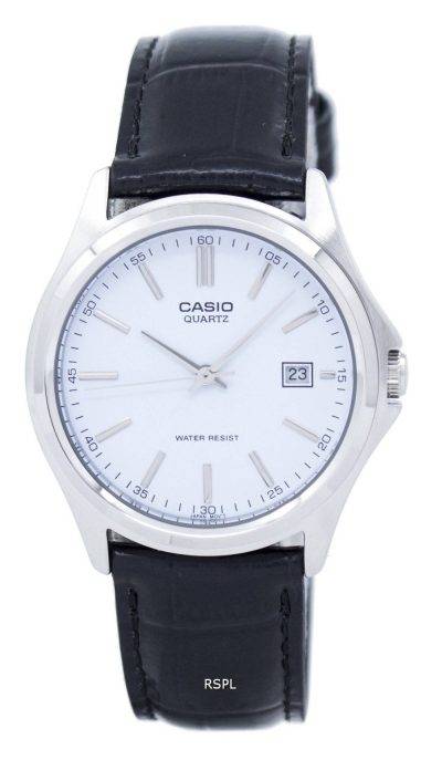 Casio Quartz Analog White Dial Black Leather MTP-1183E-7ADF MTP-1183E-7A Mens Watch