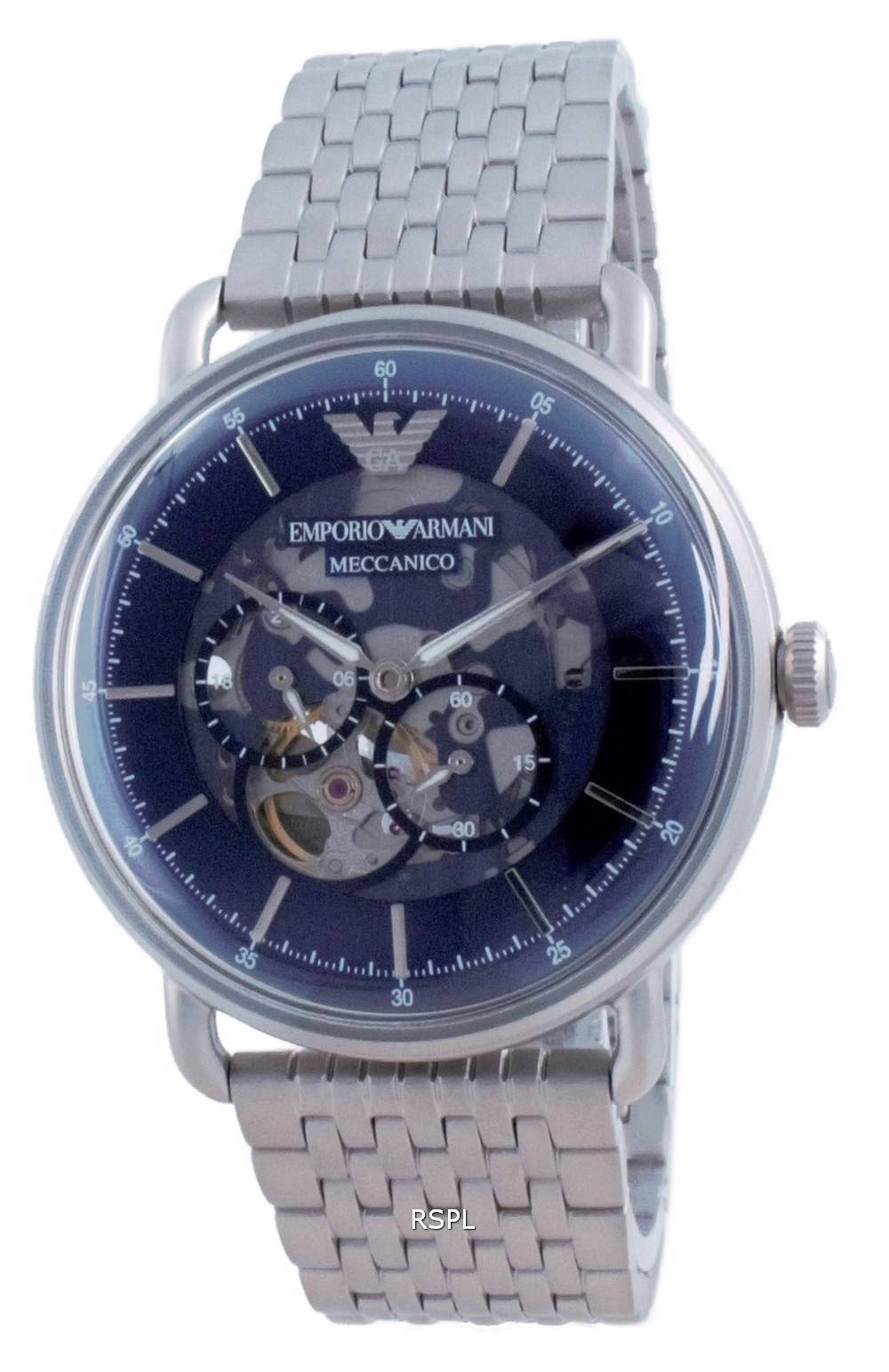 Emporio Armani Aviator Semi Skeleton Automatic AR60024 Mens Watch -  