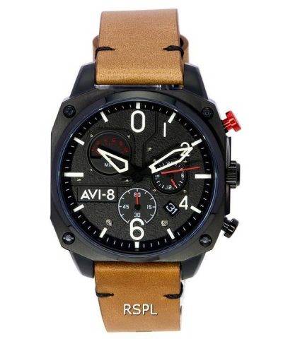 AVI-8 Hawker Hunter Charcoal Ember Brown Retrograde Chronograph Quartz AV-4052-02 Mens Watch