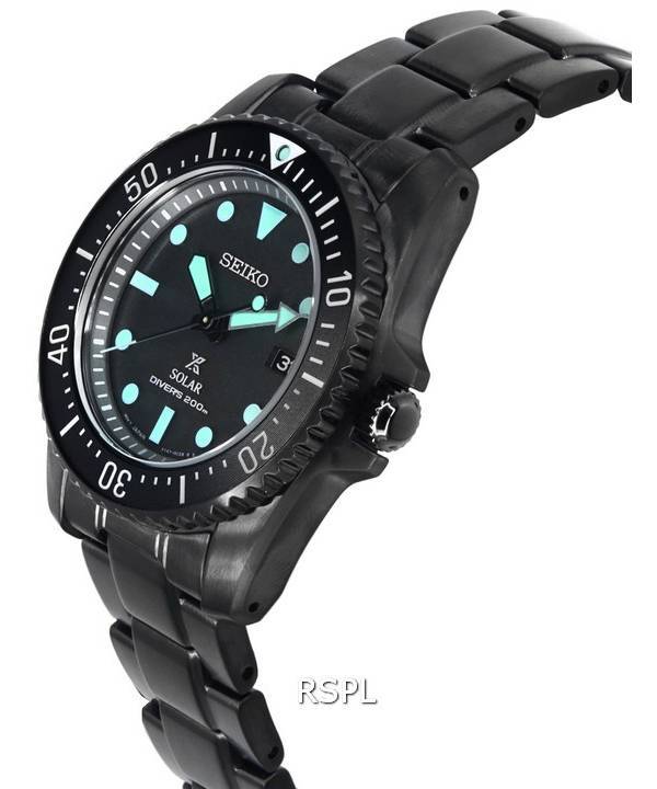 Seiko Prospex Black Series Night Vision Solar Diver's SNE587 SNE587P1  SNE587P 200M Men's Watch 