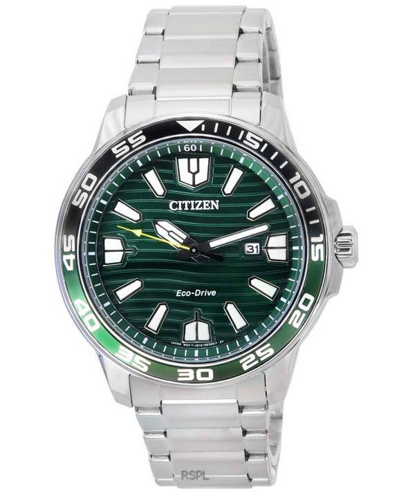 Citizen Marine Sport Green Dial Stainless Steel Eco-Drive AW1526