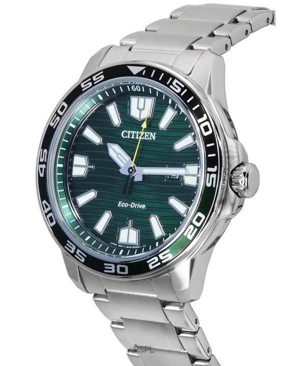 Citizen Marine Sport Green Dial Stainless Steel Eco-Drive AW1526