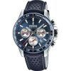 Festina Timeless Chronograph Leather Strap Blue Dial Quartz F20561-2 100M Mens Watch