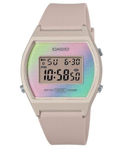 Casio Digital Resin Strap Multicolor Dial Quartz LW-205H-4 Womens Watch