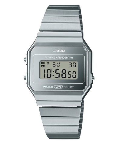 Casio Vintage Digital Stainless Steel Silver Dial Quartz A700WEV-7A Unisex Watch
