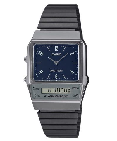 Casio Vintage Analog Digital Dual Time Stainless Steel Bracelet Blue Dial Quartz AQ-800EB-2A Unisex Watch