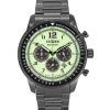 Citizen Eco-Drive Chronograph Grey Ion Stainless Steel Full Luminous Green Dial CA4507-84X 100M Men's Watch