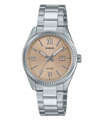 Casio Standard Analog Stainless Steel Peach Dial Quartz LTP-1302DD-4A2V Women's Watch