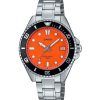 Casio Standard Analog Stainless Steel Orange Dial Quartz MDV-10D-4A1V Men's Watch