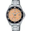 Casio Standard Analog Stainless Steel Salmon Dial Quartz MDV-10D-4A2V Men's Watch