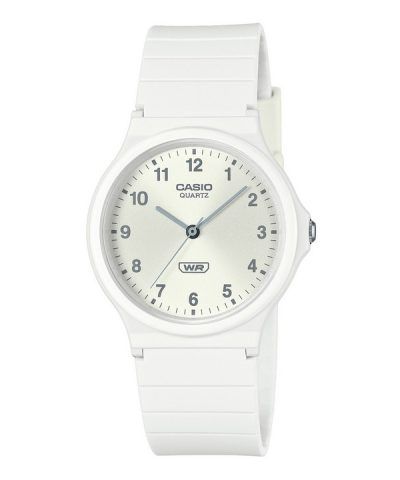 Casio POP Analog Bio Based Resin Strap Silver Dial Quartz MQ-24B-7B Unisex Watch