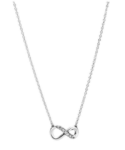 Pandora Moments Infinity Sterling Silver Collier Necklace With Clear Cubic Zirconia 398821C01-50 For Women