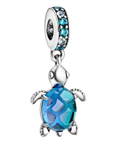 Pandora Murano Glass Sea Turtle Dangle Charm 798939C01 For Women