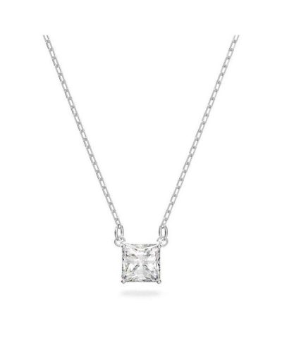 Swarovski Stilla Attract Rhodium Plated And Zirconia Necklace 5510696 For Women